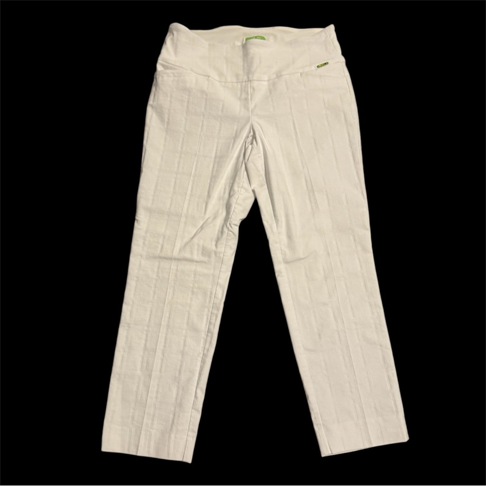 Swing Control Masters Ankle Pull On Pant - 16, White Square Jacquard EUC